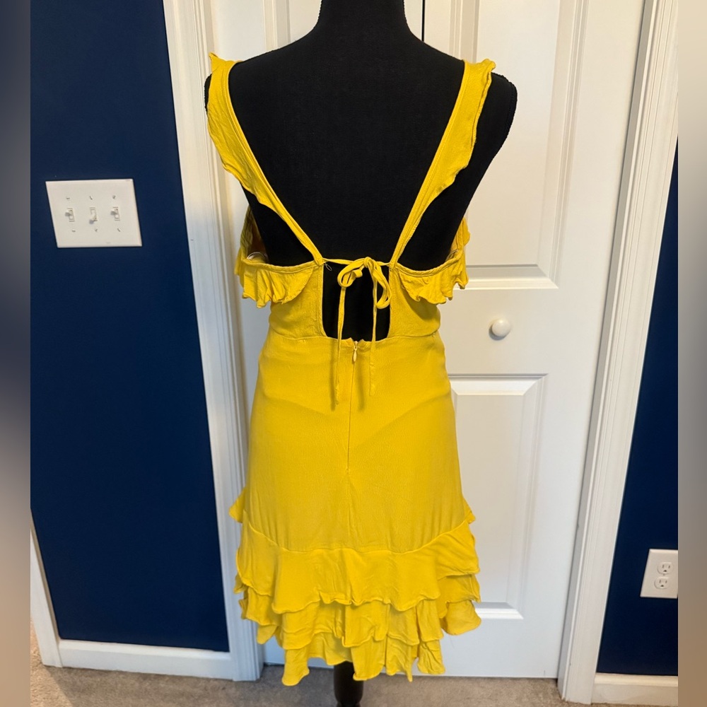 Lulu's Yellow Ruffle Mini Dress - Picture 3 of 4